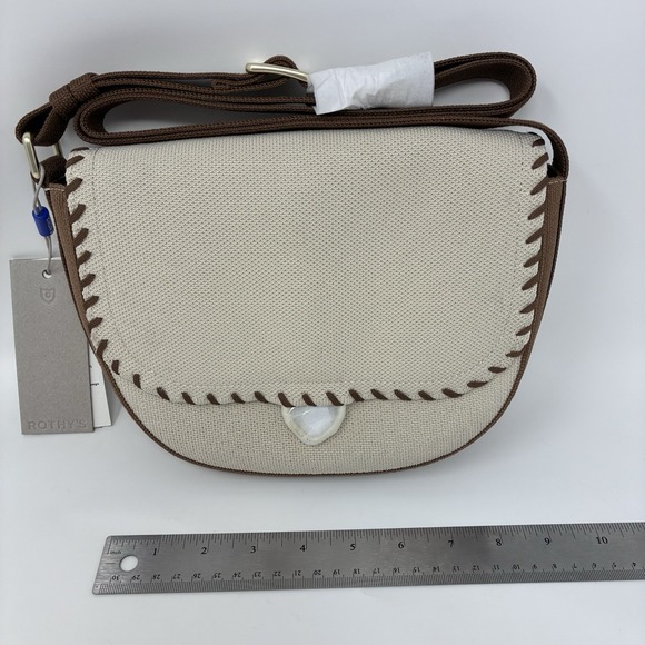 Rothy's The Saddle Bag Flat White $189 MSRP 6x9x7" Crossbody NWT - Picture 15 of 16